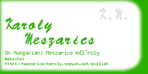 karoly meszarics business card